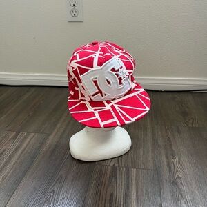 DC Geometric Red and White Cap